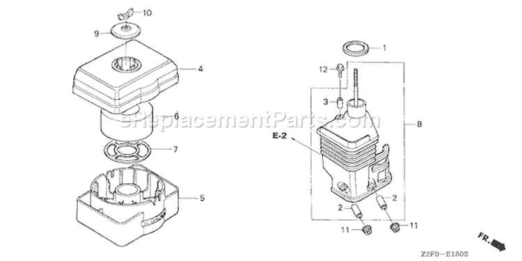 Page A Diagram and Parts List for GX160K1 Type QA2/B - VIN# GCAAK-1000001-9999999 Honda Engine
