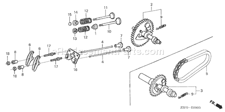 Page B Diagram and Parts List for GX160K1 Type LD - VIN# GCAAK-1000001-8669999 Honda Engine