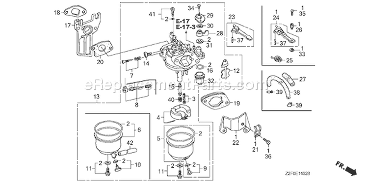 Page C Diagram and Parts List for GX160K1 Type QAX2/B - VIN# GCAAK-1000001-9999999 Honda Engine