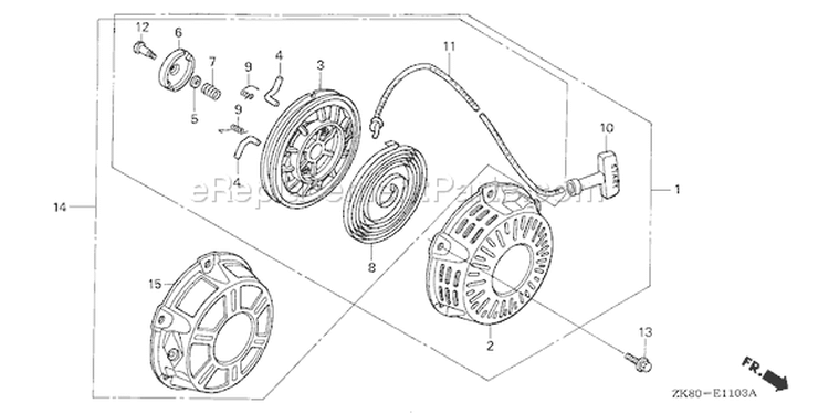 Page S Diagram and Parts List for GX160K1 Type QAX2/A - VIN# GC02-8670001-9099999 Honda Engine