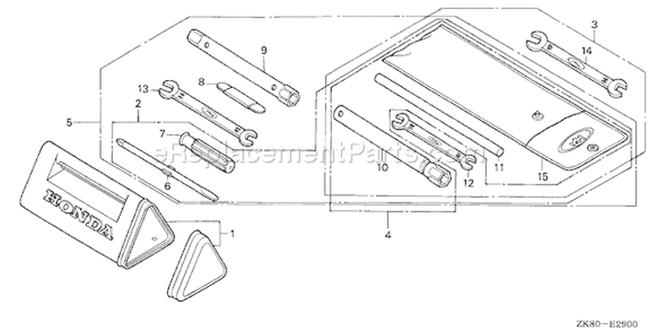 Page R Diagram and Parts List for GX160K1 Type WKT2/A - VIN# GC02-8670001-9099999 Honda Engine