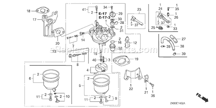 Page C Diagram and Parts List for GX160K1 Type QAX2/A - VIN# GC02-8670001-9099999 Honda Engine