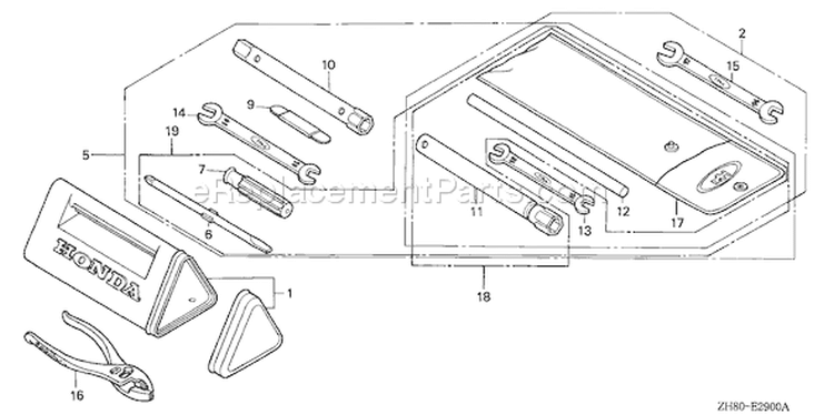 Page Q Diagram and Parts List for GX160K1 Type WKT2 - VIN# GC02-8670001-9099999 Honda Engine