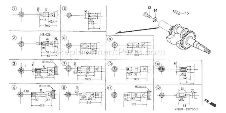 Page G Diagram and Parts List for GX160K1 Type QXE2 - VIN# GC02-8670001-9099999 Honda Engine