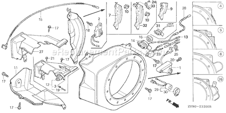 Page J Diagram and Parts List for GX160K1 Type QXE2 - VIN# GC02-8670001-9099999 Honda Engine