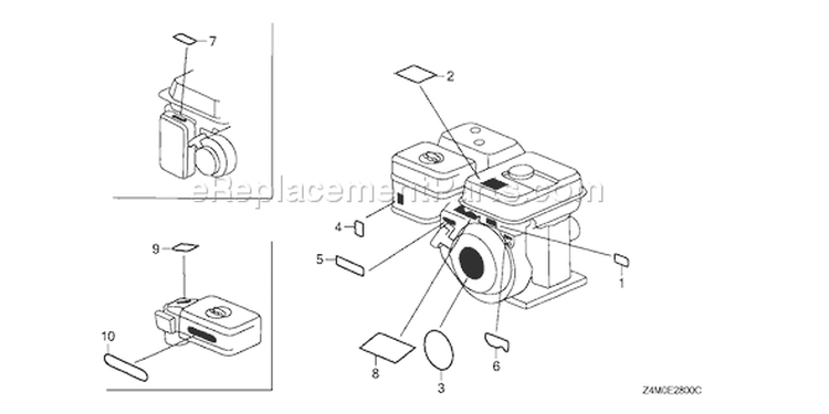 Page L Diagram and Parts List for GX160RT1 Type RHG4 - VIN# GCAFT-1000001-8669999 Honda Engine
