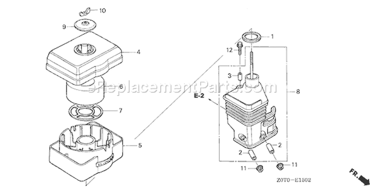 Page A Diagram and Parts List for GX160T1 Type QA2 - VIN# GCABT-1000001-9999999 Honda Engine