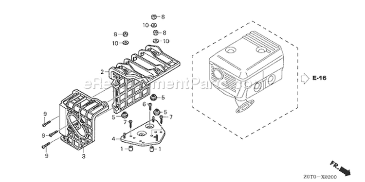 Page O Diagram and Parts List for GX160T1 Type TW24 - VIN# GCABT-1000001-9999999 Honda Engine