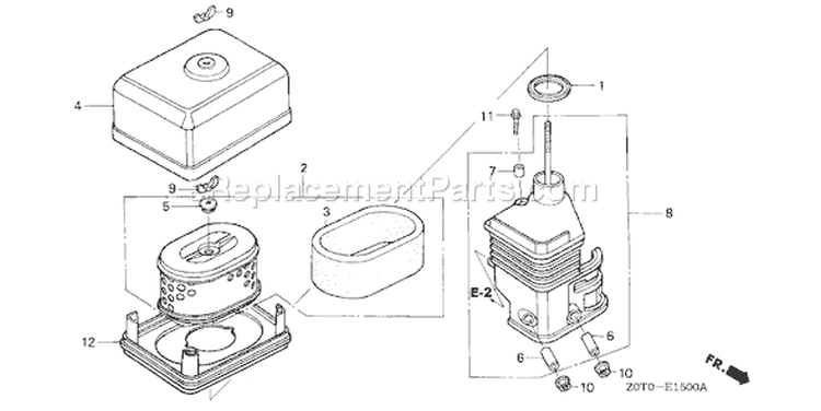 Page A Diagram and Parts List for GX160T1 Type QX2 - VIN# GCABT-1000001-9999999 Honda Engine