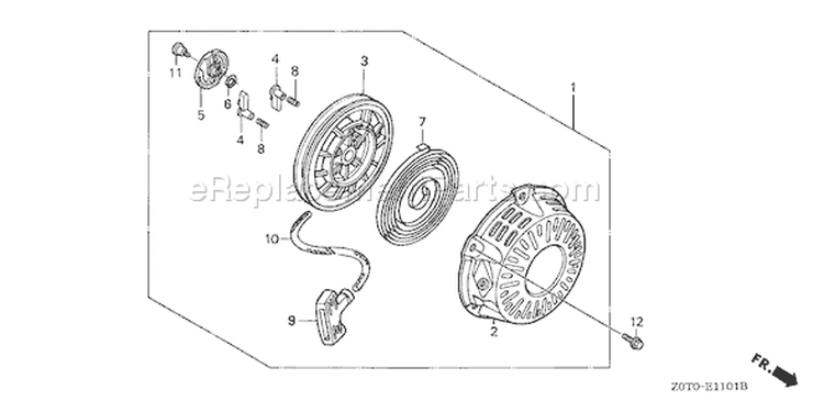 Page P Diagram and Parts List for GX160T1 Type QX2 - VIN# GCABT-1000001-9999999 Honda Engine