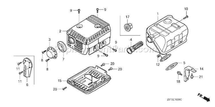 Page N Diagram and Parts List for GX160T1 Type QX2 - VIN# GCABT-1000001-9999999 Honda Engine
