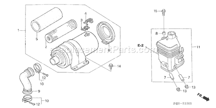 Page A Diagram and Parts List for GX160U1 Type ARC6 - VIN# GCACK-1000001-9999999 Honda Engine