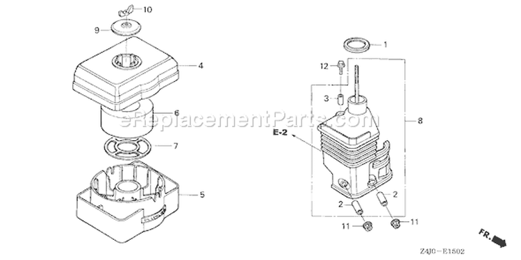 Page A Diagram and Parts List for GX160U1 Type QA26 - VIN# GCACK-1000001 Honda Engine