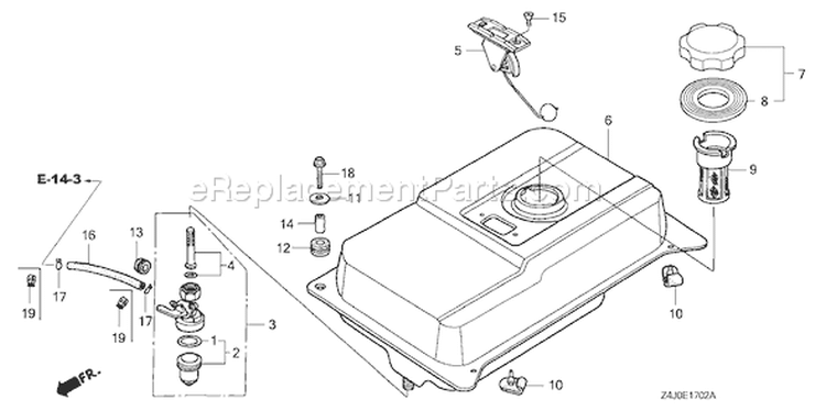 Page K Diagram and Parts List for GX160U1 Type EMA2 - VIN# GCACK-1000001-9999999 Honda Engine