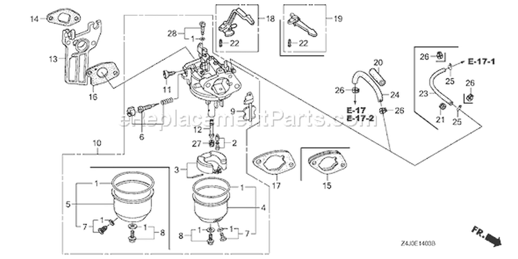 Page C Diagram and Parts List for GX160U1 Type EMA2 - VIN# GCACK-1000001-9999999 Honda Engine