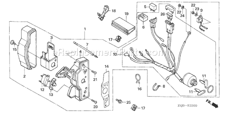 Page E Diagram and Parts List for GX160U1 Type QXE5 - VIN# GCACK-1000001 Honda Engine