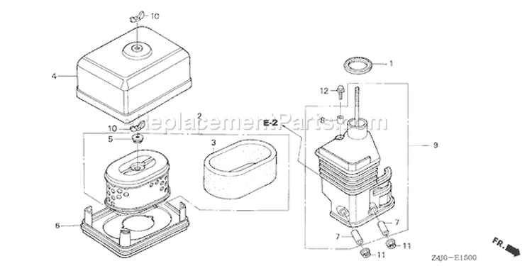 Page A Diagram and Parts List for GX160U1 Type QPU - VIN# GCACK-1000001 Honda Engine