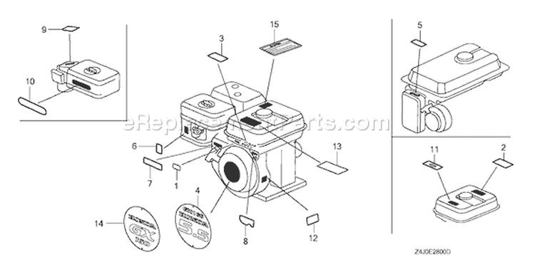 Page M Diagram and Parts List for GX160U1 Type QPU - VIN# GCACK-1000001 Honda Engine