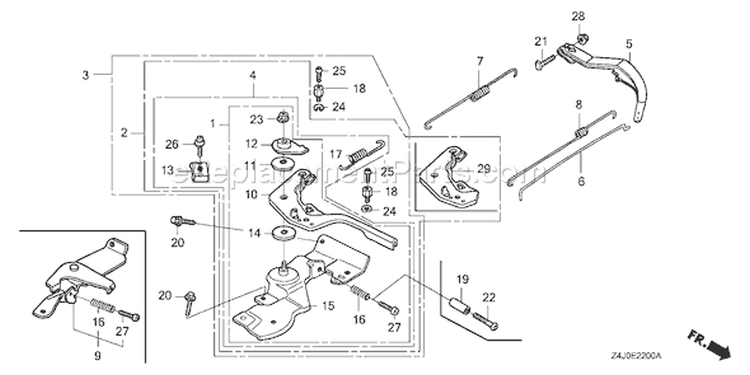 Page D Diagram and Parts List for GX160U1 Type QPU - VIN# GCACK-1000001 Honda Engine