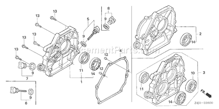 Page E Diagram and Parts List for GX160U1 Type QPU - VIN# GCACK-1000001 Honda Engine