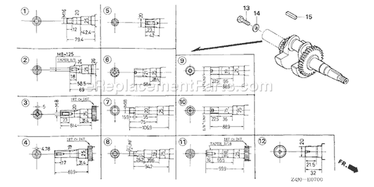 Page F Diagram and Parts List for GX160U1 Type QPU - VIN# GCACK-1000001 Honda Engine