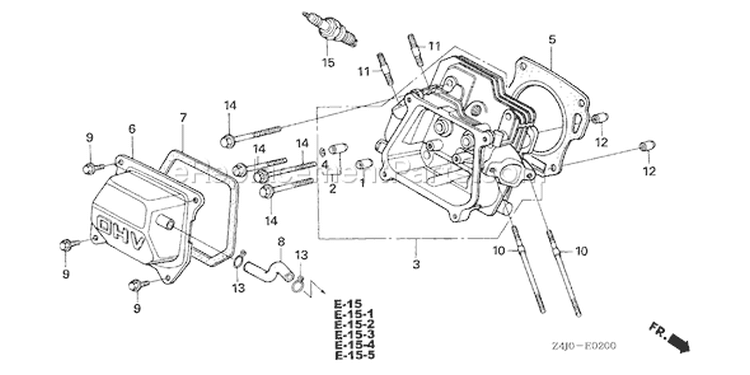 Page H Diagram and Parts List for GX160U1 Type QPU - VIN# GCACK-1000001 Honda Engine