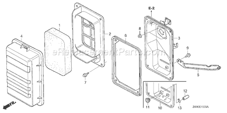 Page A Diagram and Parts List for GX160UT1 Type VPR9 - VIN# GCAFT-1000001 Honda Engine