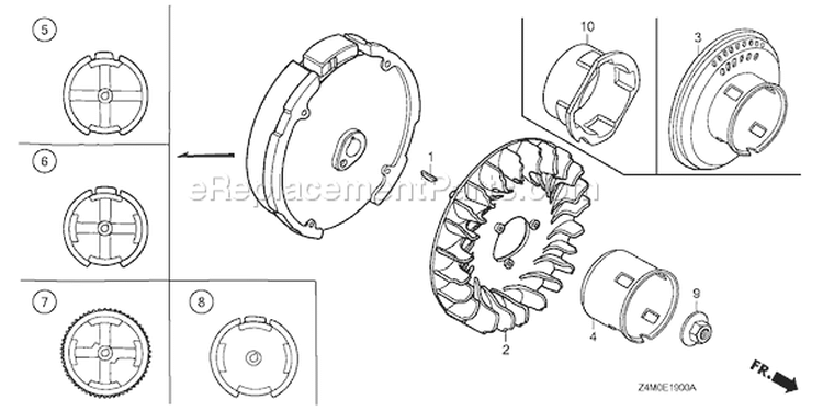 Page J Diagram and Parts List for GX160UT1 Type SWX2 - VIN# GCAFT-1000001 Honda Engine
