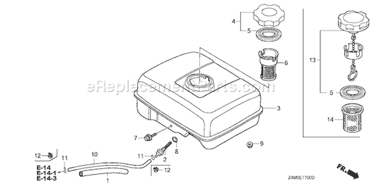 Page K Diagram and Parts List for GX160UT1 Type SWX2 - VIN# GCAFT-1000001 Honda Engine