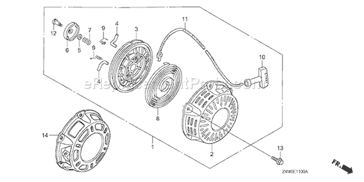 Page R Diagram and Parts List for GX160UT1 Type SWX2 - VIN# GCAFT-1000001 Honda Engine