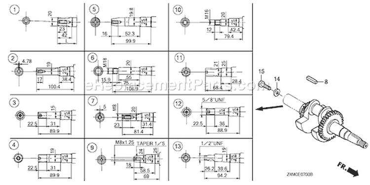 Page F Diagram and Parts List for GX160UT1 Type SWX2 - VIN# GCAFT-1000001 Honda Engine