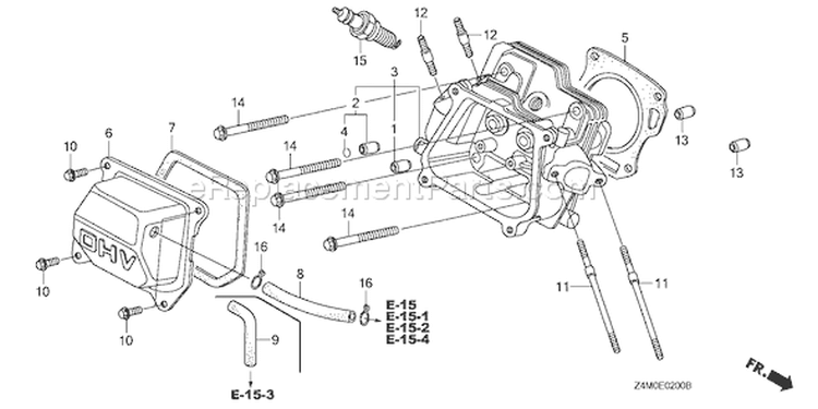 Page H Diagram and Parts List for GX160UT1 Type SWX2 - VIN# GCAFT-1000001 Honda Engine