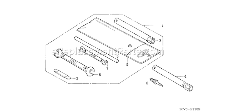 Page R Diagram and Parts List for GX200T Type SM12 - VIN# GCACT-1000001-9999999 Honda Engine