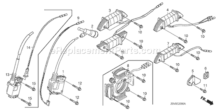 Page L Diagram and Parts List for GX200T Type VGG2 - VIN# GCACT-1000001-9999999 Honda Engine