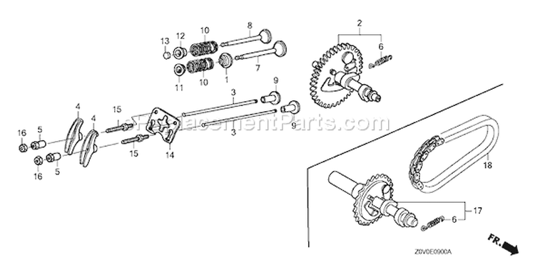 Page B Diagram and Parts List for GX200T Type VGG2 - VIN# GCACT-1000001-9999999 Honda Engine