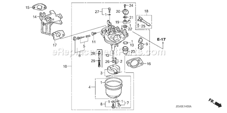 Page C Diagram and Parts List for GX200T Type VGG2 - VIN# GCACT-1000001-9999999 Honda Engine