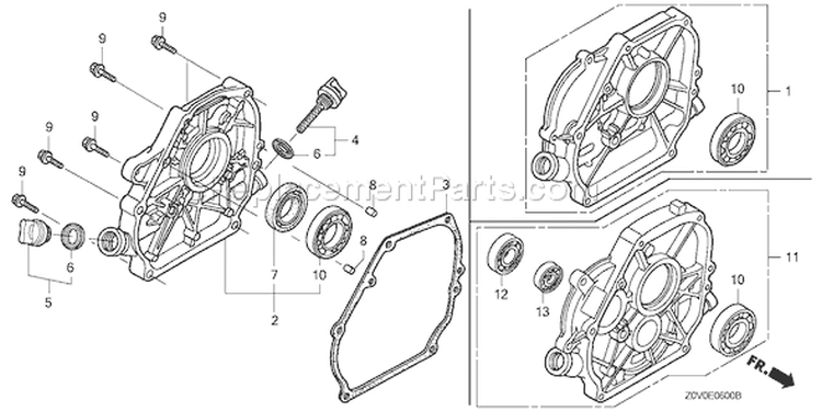 Page E Diagram and Parts List for GX200T Type VGG2 - VIN# GCACT-1000001-9999999 Honda Engine