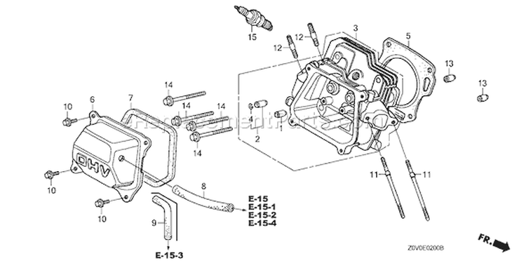 Page H Diagram and Parts List for GX200T Type VGG2 - VIN# GCACT-1000001-9999999 Honda Engine
