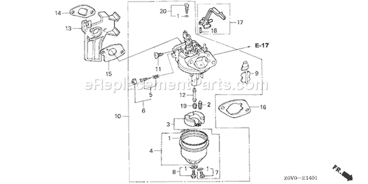 Page C Diagram and Parts List for GX200T Type VPM4 - VIN# GCACT-1000001-9999999 Honda Engine