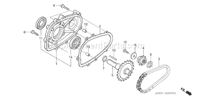 Page R Diagram and Parts List for GX200UT Type LXAU - VIN# GCAHT-1000001 Honda Engine