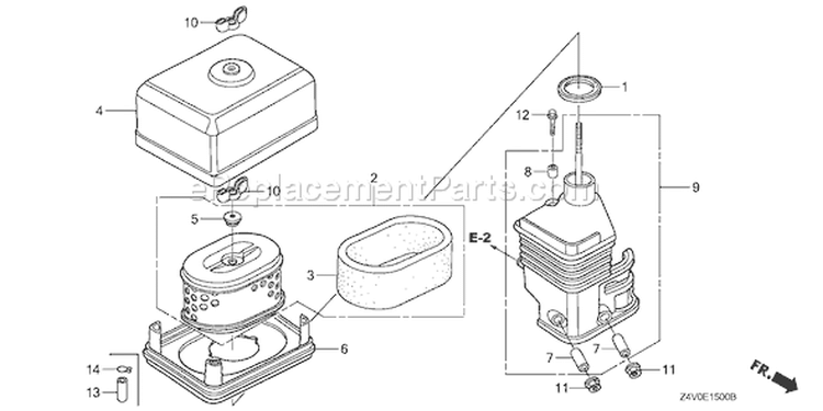 Page A Diagram and Parts List for GX200UT Type LXAU - VIN# GCAHT-1000001 Honda Engine