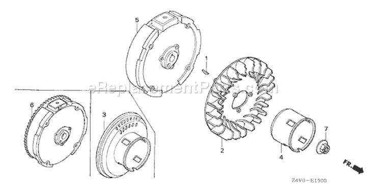 Page J Diagram and Parts List for GX200UT Type LXAU - VIN# GCAHT-1000001 Honda Engine