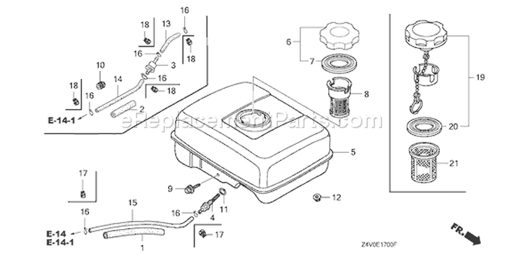 Page K Diagram and Parts List for GX200UT Type LXAU - VIN# GCAHT-1000001 Honda Engine