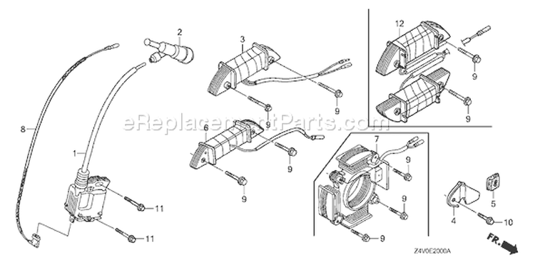Page L Diagram and Parts List for GX200UT Type LXAU - VIN# GCAHT-1000001 Honda Engine