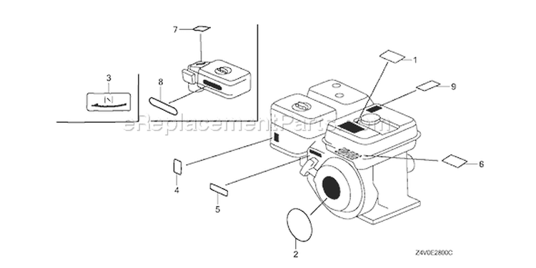 Page M Diagram and Parts List for GX200UT Type LXAU - VIN# GCAHT-1000001 Honda Engine