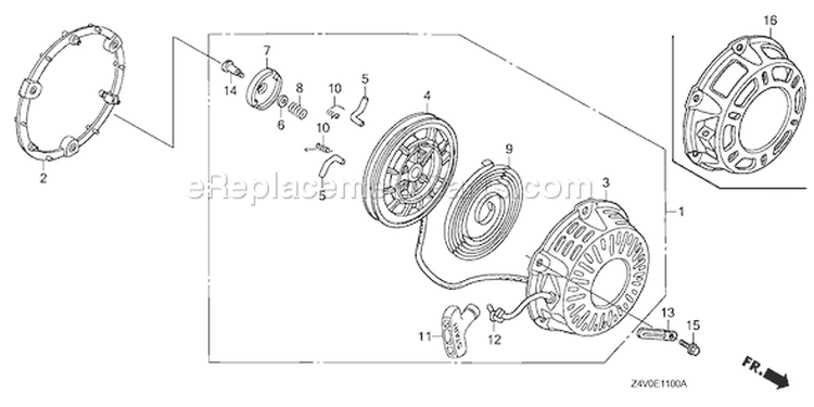 Page Q Diagram and Parts List for GX200UT Type LXAU - VIN# GCAHT-1000001 Honda Engine