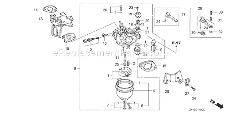 Page C Diagram and Parts List for GX200UT Type LXAU - VIN# GCAHT-1000001 Honda Engine