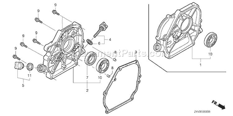 Page E Diagram and Parts List for GX200UT Type LXAU - VIN# GCAHT-1000001 Honda Engine