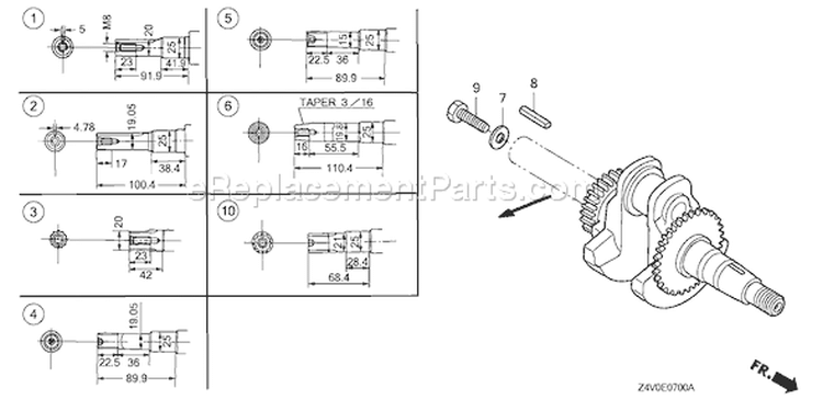 Page F Diagram and Parts List for GX200UT Type LXAU - VIN# GCAHT-1000001 Honda Engine