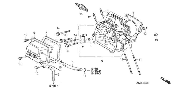 Page H Diagram and Parts List for GX200UT Type LXAU - VIN# GCAHT-1000001 Honda Engine